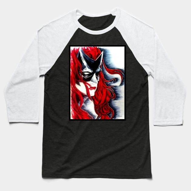 Scarlet Warrior Baseball T-Shirt by EmperorDinodude